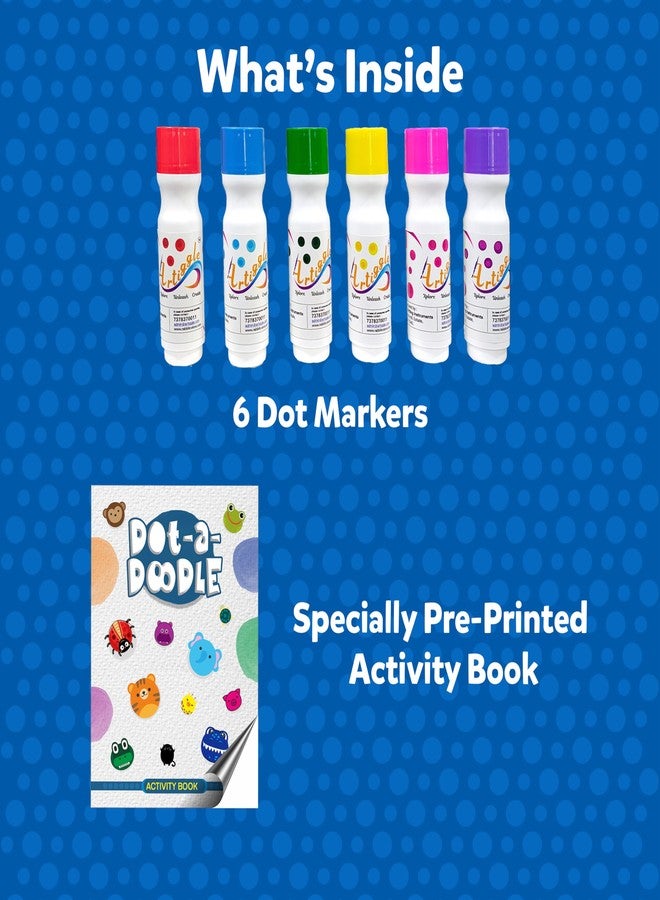 Artiggle Dot-a-Doodle | Dot Marker,6 Shades 60ML Non Toxic Fun Art & Craft Supplies| Dab 20 mm with 20 Printed Brain Boosting Worksheets |Activity Book - Image 2